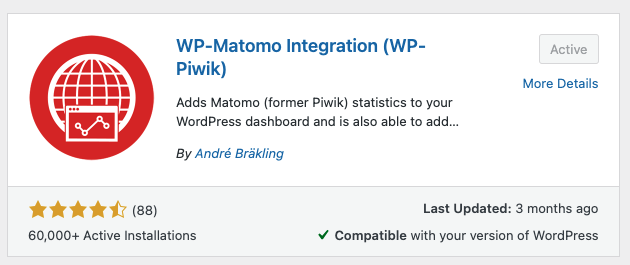 WP-Matomo Integration (WP-Piwik) With S3Bubble